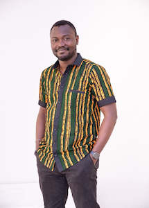 Niyi Short Sleeve Shirt (Green Ankara)