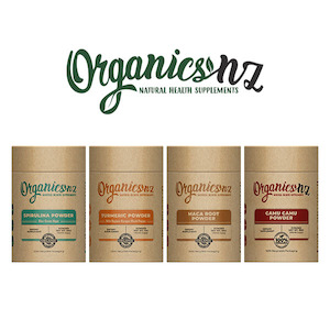 Superfood Organic Powders Maca Root, Turmeric, Spirulina, Camu Camu