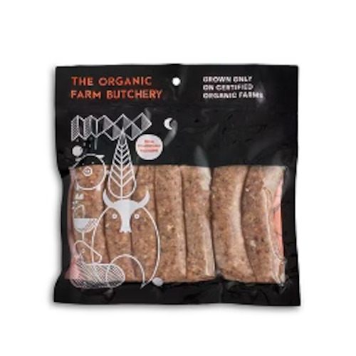 The Organic Farm Butcher - Organic Beef & Sage Sausages - [400g] - In Store/Clic…