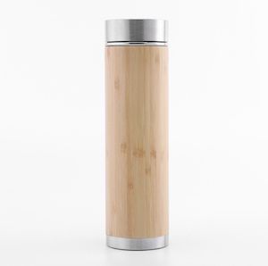 Bamboo Insulated Bottle With Tea Strainer 450ml + Free Neoprene Cover