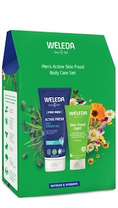 Weleda - Men's Active Skin Food Body Care Set - Shower Gel & Skin Food Ligh…