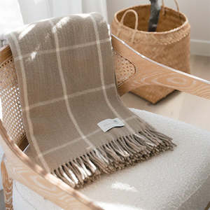 Homewares: NZ Lambs Wool Throw | Totaras Tussock Check Weave