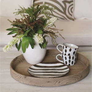 Rustic Wooden Round Tray