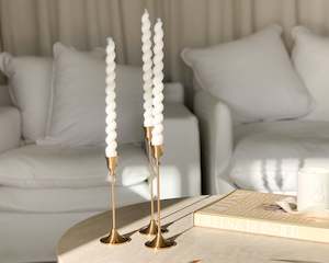 Lumiere Double Twist Candles | Ivory