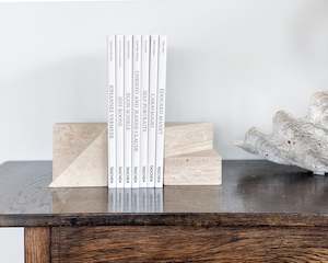 Travertine Bookends