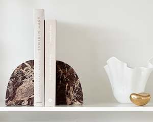 Rouge Marble Bookends