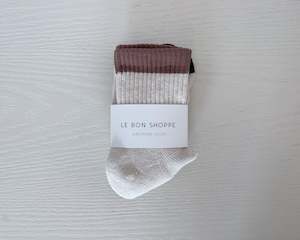 Le Bon Shoppe | Colour Block Girlfriend Socks | Black Coffee