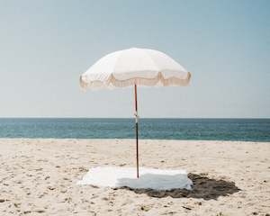 Business & Pleasure | Premium Beach Umbrella | Antique White