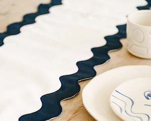 Business & Pleasure | Table Runner | Rivie White