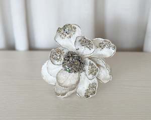 Grand Jewelled Magnolia Flower Clip