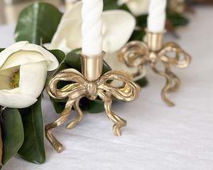 Gift: Bow Candle Holder | Brass