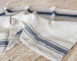 Linen Tea Towel | Natural & Navy Stripe