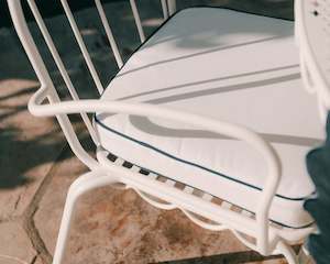 Business & Pleasure | Al Fresco Dining Chair Cushion | Rivie White