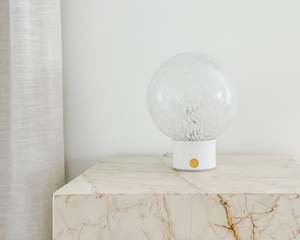 Hubsch | Table Lamp | White Tortoise Shell