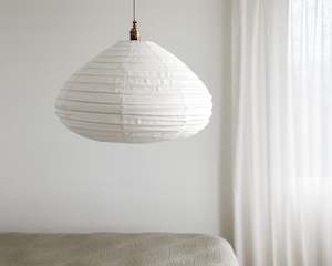 Wabi Linen Shade | Oval Drop | White | 60cm