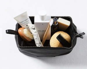 Status Anxiety | Liability Leather Toiletries Bag | Black