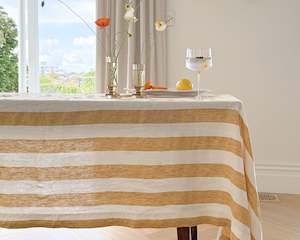 Linen Table Cloth | Sunflower Stripe