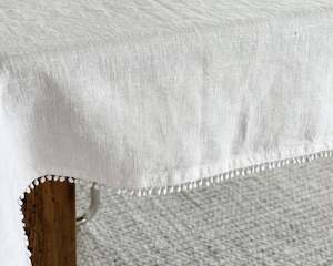 Bauble Linen Table Cloth | White