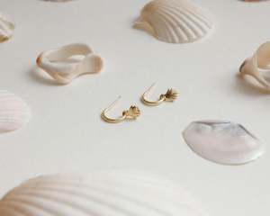 Gift: Sophie | She Shell Hoop Studs | Gold