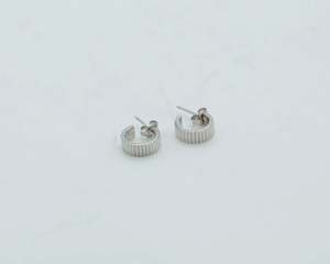 Sophie | Lines Hoop Studs | Silver