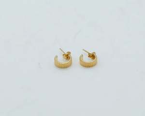 Sophie | Lines Hoop Studs | Gold