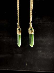 New Zealand Pounamu Small Hei Toki Twin Set with beige cord (2 pc)