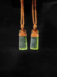 New Zealand Pounamu Small Hei Toki Twin Set with copper cord (2 pc)