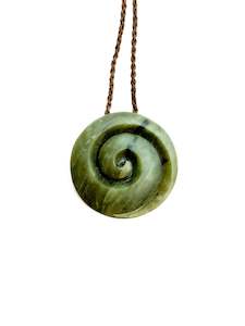 Kawakawa Pounamu Koru Pendant Large