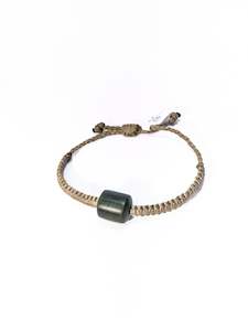 Bracelets 1: New Zealand Pounamu Greenstone Bracelet with brown cord(medium)