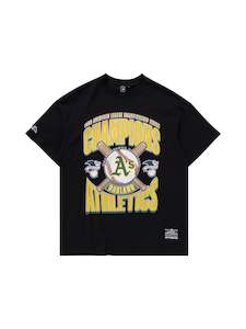 MJA-N12 (Majestic league champs boxy oversize tee athletics faded black) 102393477