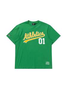 Shoe: MJA-M12 (Majestic major league baseball script number tee athletics green) 102393043