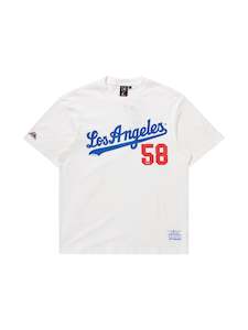 Shoe: MJA-G12 (Majestic major league baseball script number tee dodgers vintage white) 102393043