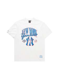 MJA-A12 (Majestic script arch tee new york yankees vintage white) 92393478