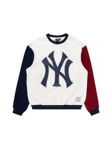 MJA-X11 (Majestic contrast sleeve crew new york yankees vintage white/true navy/…