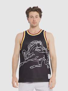 Shoe: MNA-T38 (Mitchell & ness big face mesh tank brisbane broncos black) 102494782