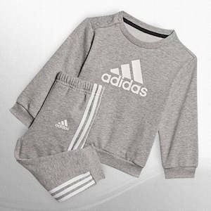 AA-R23 (Adidas badge of sport french terry crew & jogger set heather grey/white) 42493370