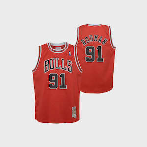 MNA-P32 (Mitchell and ness youth swingman jersey bulls rodman 97-98 road red) 112396521