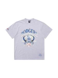 MJA-R11 (Majestic vintage banner tee dodgers grey marle) 92393043