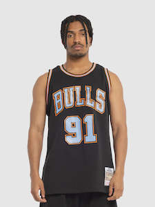 MNA-E39 (Mitchell & ness double team swingman jersey bulls black) 112499130