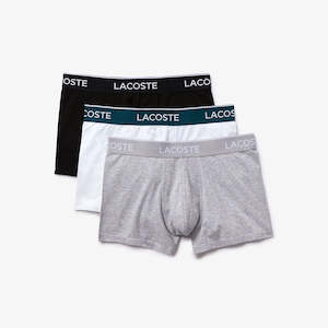 LCA-Z21 (Lacoste 3 pack casual assorted boxer briefs black/white/grey) 12594348