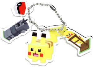 Pokemon Figures: Pokémon Quest - Pikachu - Pixel Acrylic Mascot Charm