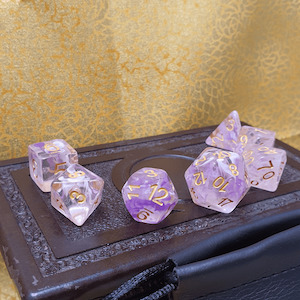 Infinite Fort - Lavender Marble D&D Acrylic Dice Set