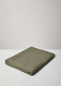 Linen Waffle Bath Towel Range - Khaki