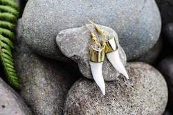 Bone: Bone Shark teeth earrings