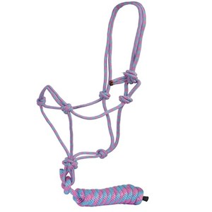 Products: Fort Worth Rope Halter w/Lead - Pink/Turquoise