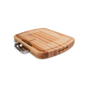 Boos Block Carving Collection Reversible Maple Cutting Board with Juice Groove and Pan