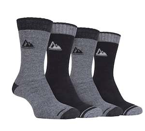 Storm Bloc Mens Perform Boot Socks 6-11 | Grey Black 4 Pack