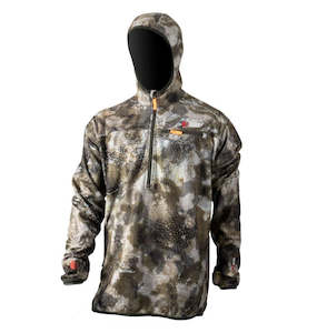 Stoney Creek Microplus Hoodie with Half Zip: Tuatara Alpine Camo