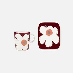 Unikko Anniversary mug 2,5 dl and plate 15x12 cm