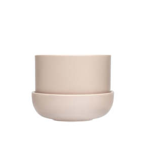 Iittala Plant Pot with Saucer Beige by Klenell